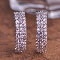 7603100084 Fashion Copper  Rhinestone Small Heart Earrings 