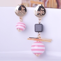 7103300109 Cute Copper Zirconia Earrings 2 Colores