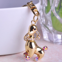 0203103056 Classic Copper  Rhinestone Flower Earrings 