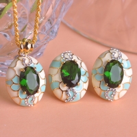 7103300030 Fashion Copper  Rhinestone  Earrings 3 Colores
