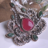 7103300043 Fashion Copper  Zircon Pearl Flower Earrings 2 Colores