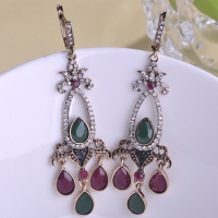 7103300025 Fashion Copper  Zircon  Earrings 3 Colores