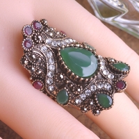 7103300055 Fashion Copper  Zircon Flower Earrings 3 Colores