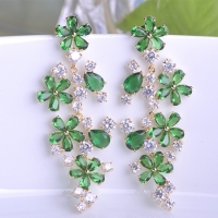 7603300009 Fashion Copper  Crystal Girl Earrings 2 Colores