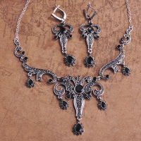 9303100043 Fashion Alloy Crystal leopard Necklace&Earring Sets 2 Colores