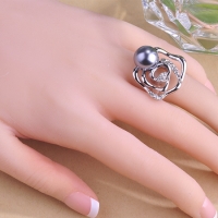 1204100404 Fashion Alloy Crystal Pearl Flower Necklace&Earring Sets 