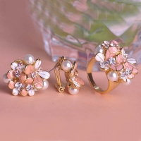 0201101678 Classic Alloy Crystal Necklace&Earring Sets 2 Colores
