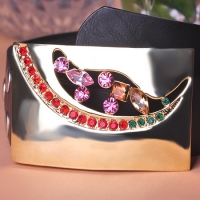 0206100325  Classic Alloy  Crystal Flower  Brooch 2 colores