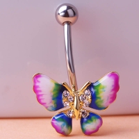 2203103805 Graeient Color Enamel Flower Earrings 5 Colores