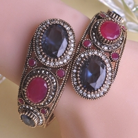 7103300014 Fashion Copper  Zircon  Earrings 2 Colores