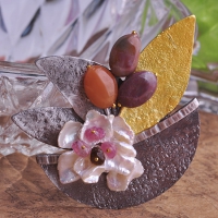 0203102847 Fashion Alloy   Pearl Butterfly  Earrings 2 Colores