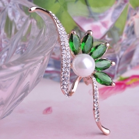 6403100095 Fashion Alloy  Rhinestone Flower Earrings 2 Colores