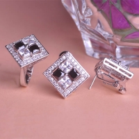 0201101688 Classic Alloy Crystal Necklace&Earring Sets  3 Colores