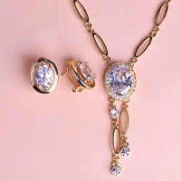 7103300041 Fashion Copper  Crystal Pearl  Earrings 2 Colores
