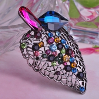 7603100093 Fashion Alloy  Rhinestone Cat  Earrings 2 Colores