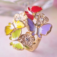 9102100763 Fashion Copper Rhodium Lustre Statement Rings 1 Color