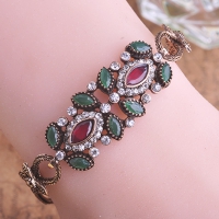 7102300029 Copper Rhinestone Lustre Statement Rings 2 Colores