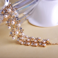 7103300088 Trendy Copper Rhinestone Earrings 2 Colores
