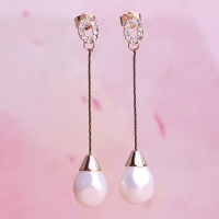 9303100011 Fashion Alloy  Rhinestone Pearl Earrings 