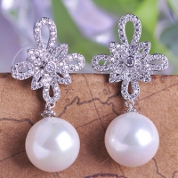 0203103036 Fashion Alloy  Crystal Flower  Earrings