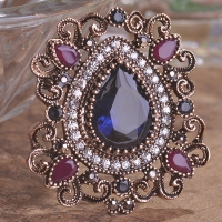 7103300052 Fashion Copper  Zircon Flower  Earrings 3 Colores